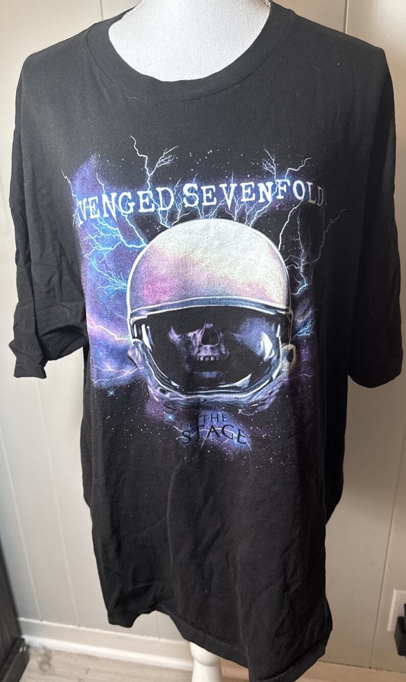 Avenged Sevenfold T Shirt Men The Stage 2017 World Tour Thrashed Faded Black